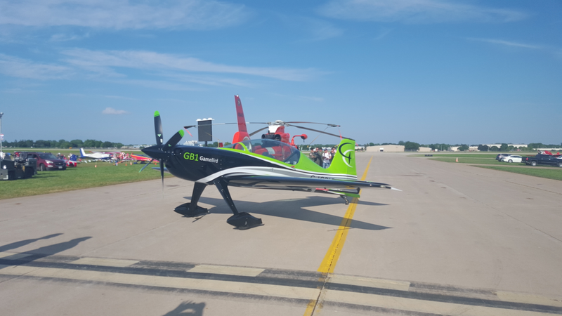 Gamebird - this airplane flew in the airshow. As a demo, trying to drum up sales.